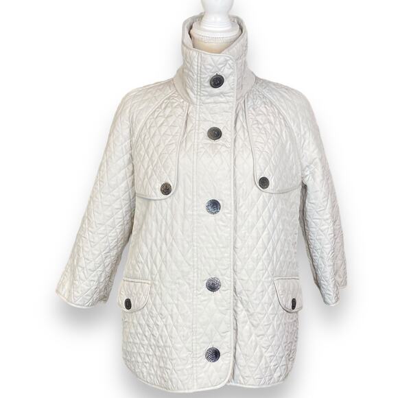 Mel & Lisa Cream Quilted Jacket Size 4 - Picture 3 of 7